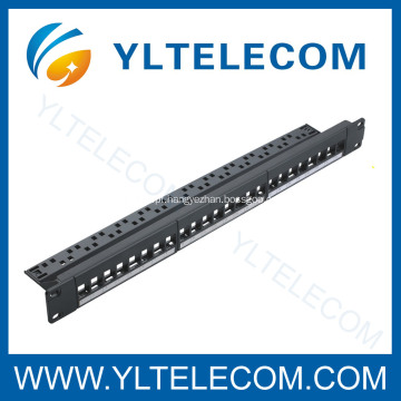 24Port Keystone Mount Patch Panel com Gerenciador de cabos